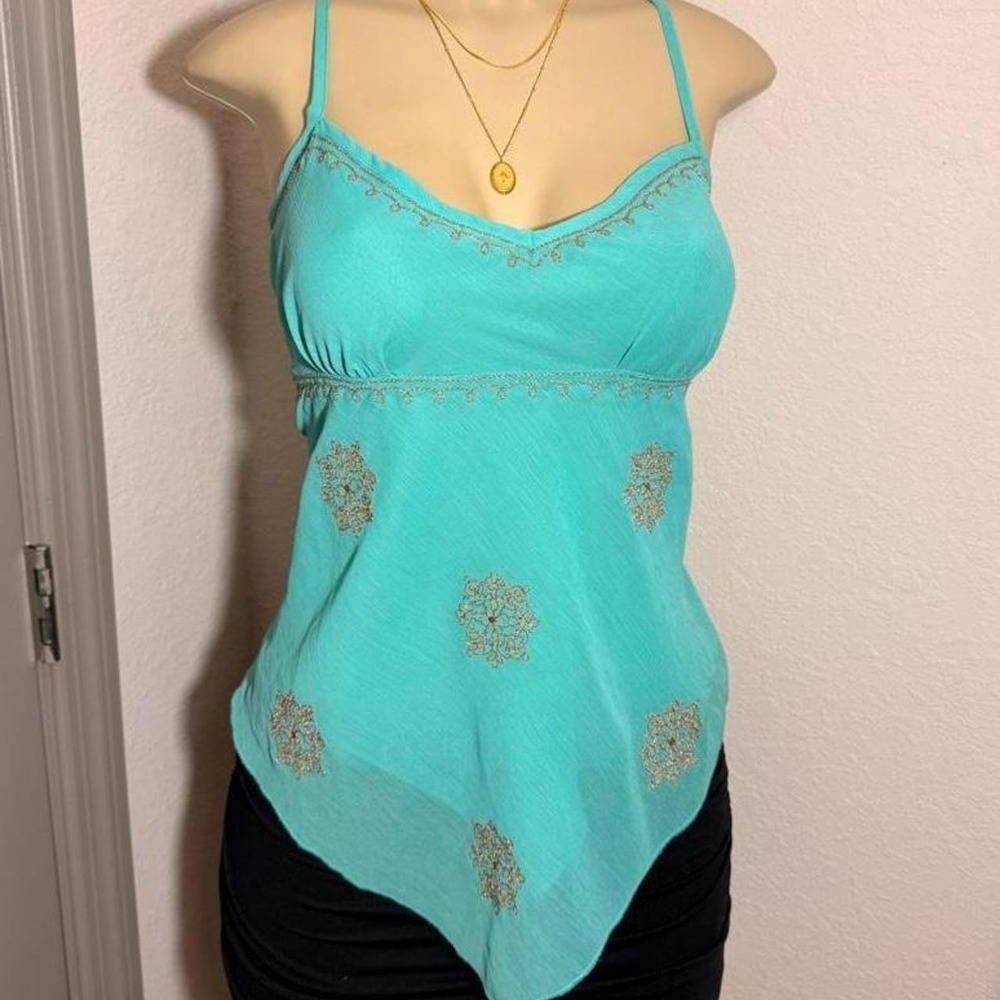 New York & Company turquoise cami top